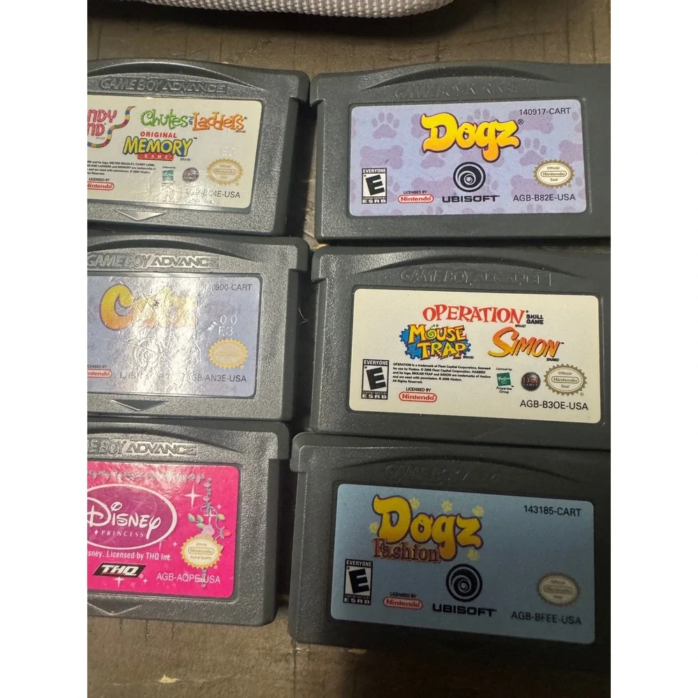 Nintendo Game Boy Advance 9 Game Lot with Pink Switch N Carry Case Disney
